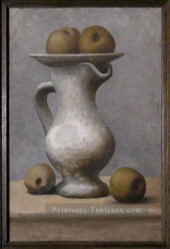  1913 Art - Nature morte au pichet et aux pommes 1913 cubiste